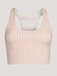 Margot Crop Top Houndstooth Print