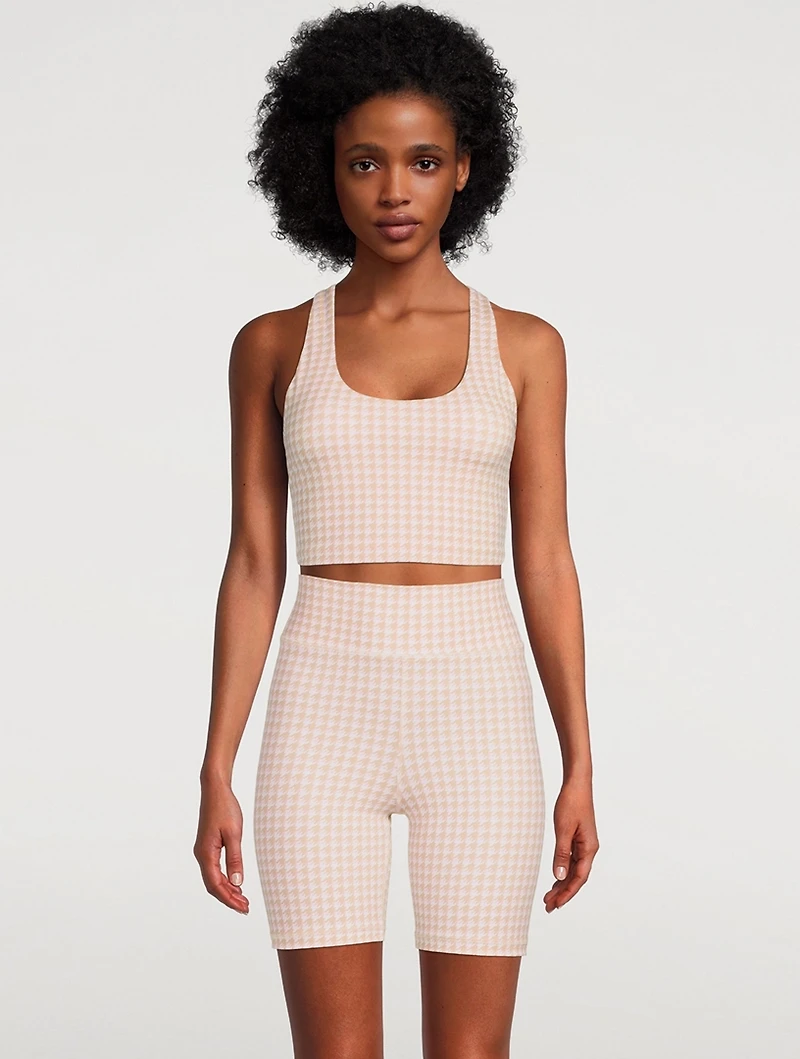 Margot Crop Top Houndstooth Print