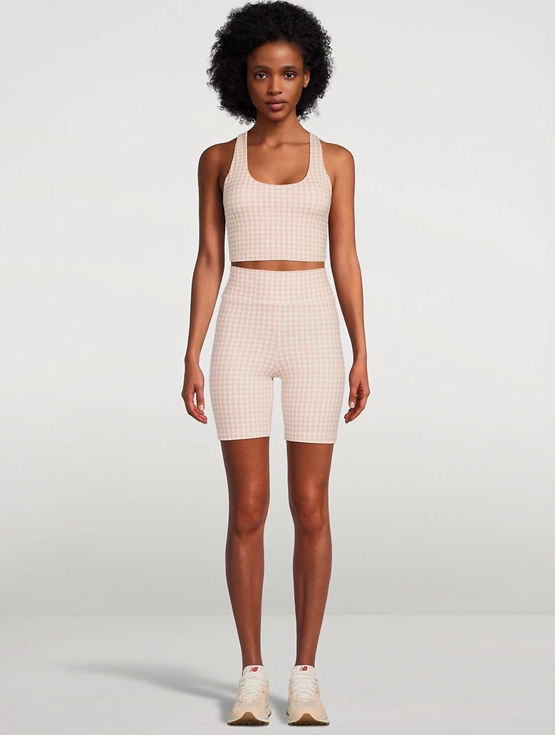 Margot Crop Top Houndstooth Print