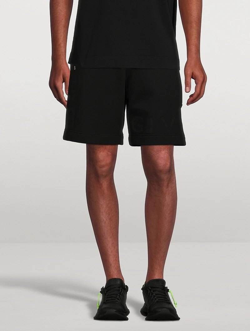 Cotton Board Shorts With Bonded Branding