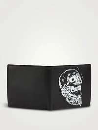 Leather Skull In Hand Billfold Wallet