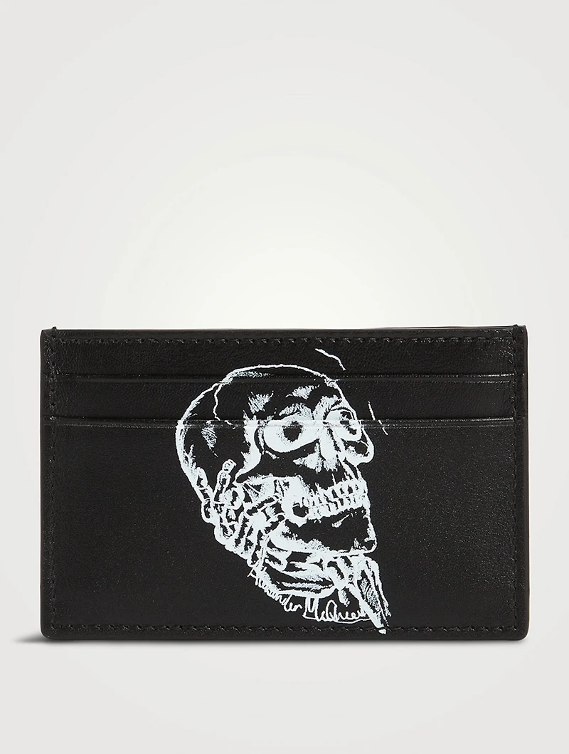 Leather Skull In Hand Card Case