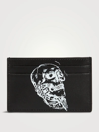 Leather Skull In Hand Card Case