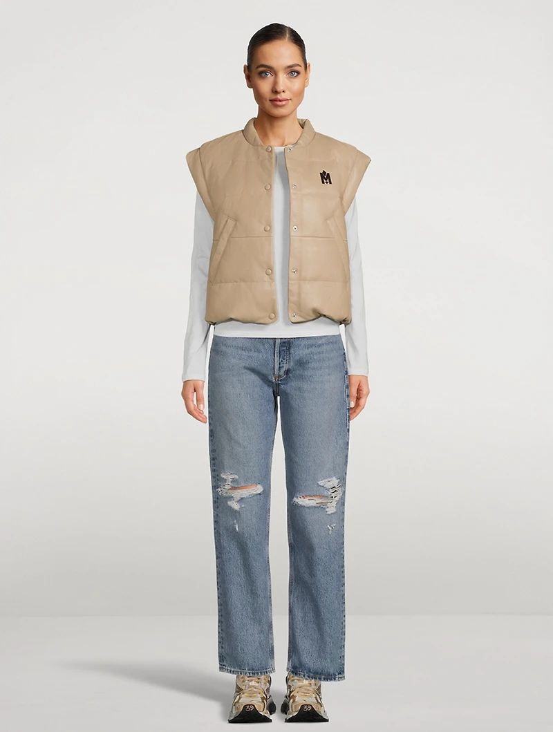 Pasha Down Leather Vest