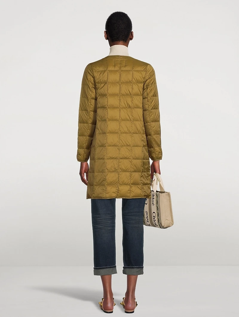 V-Neck Long Down Jacket