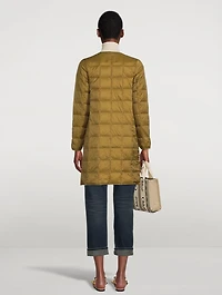 V-Neck Long Down Jacket