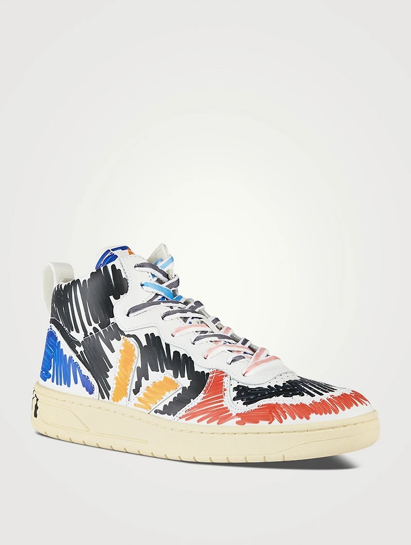 Marni x Veja V-15 Leather Sneakers