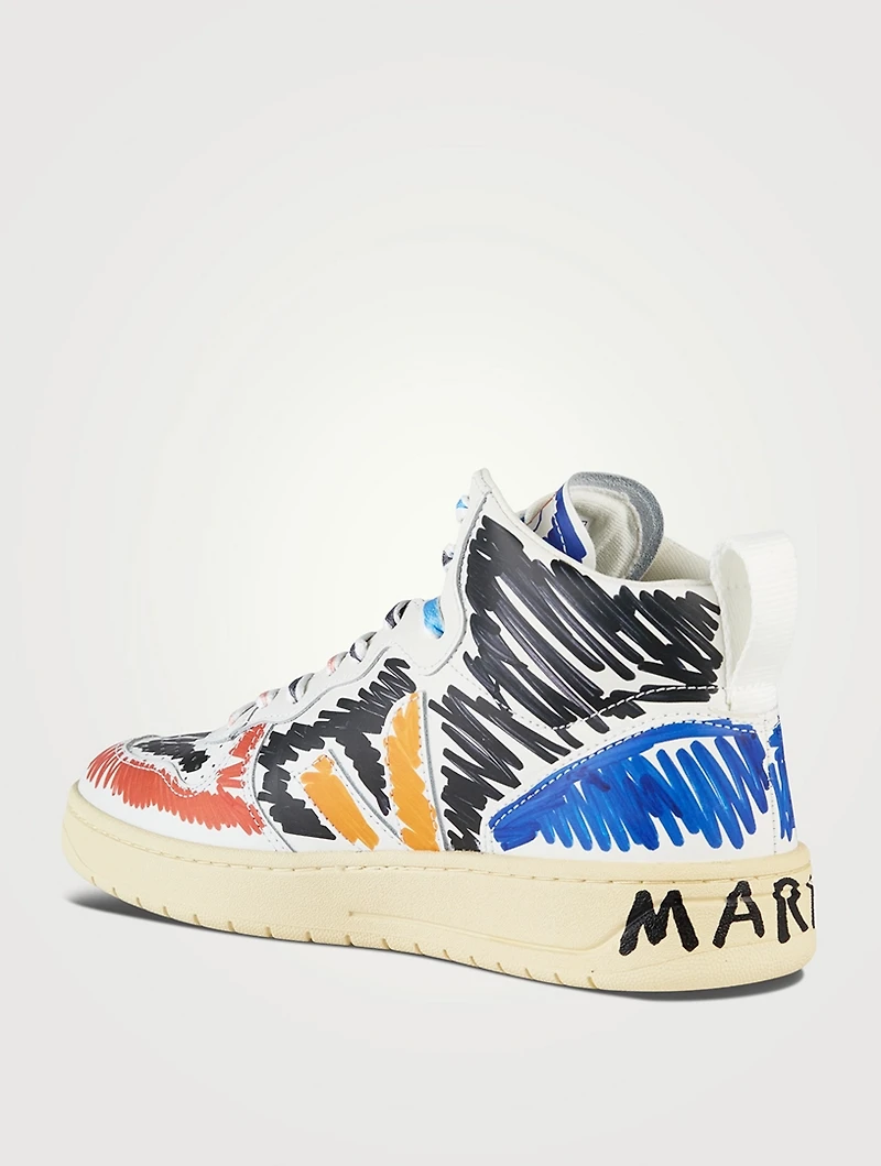 Marni x Veja V-15 Leather Sneakers