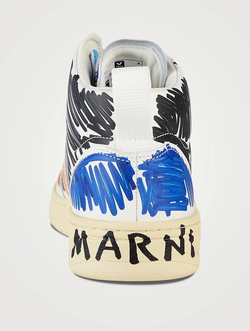 Marni x Veja V-15 Leather Sneakers