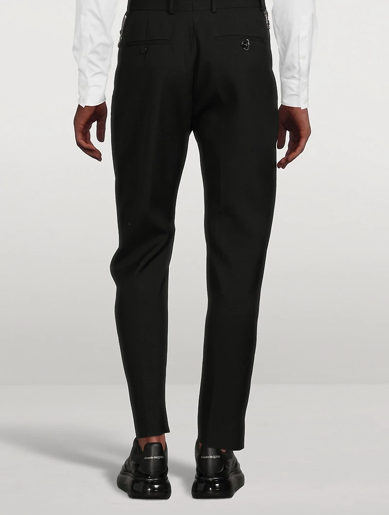 Wool Pants With Zip Detail