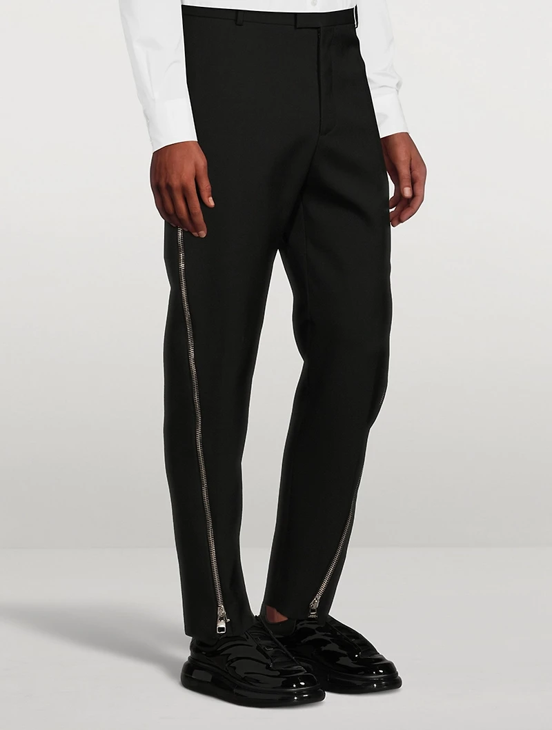 Wool Pants With Zip Detail