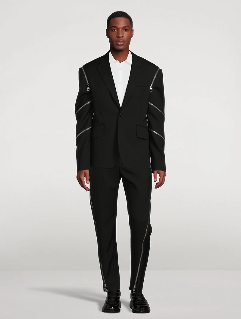 Wool Pants With Zip Detail