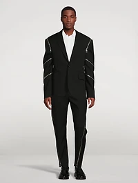 Wool Pants With Zip Detail