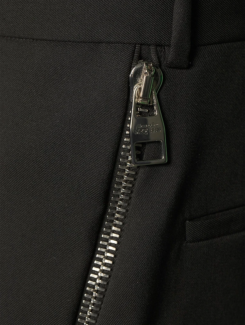 Wool Pants With Zip Detail