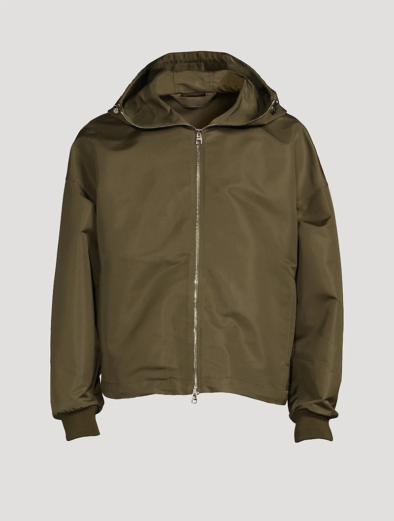 Zip Windbreaker Jacket With Hood