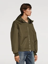Zip Windbreaker Jacket With Hood