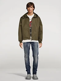 Zip Windbreaker Jacket With Hood