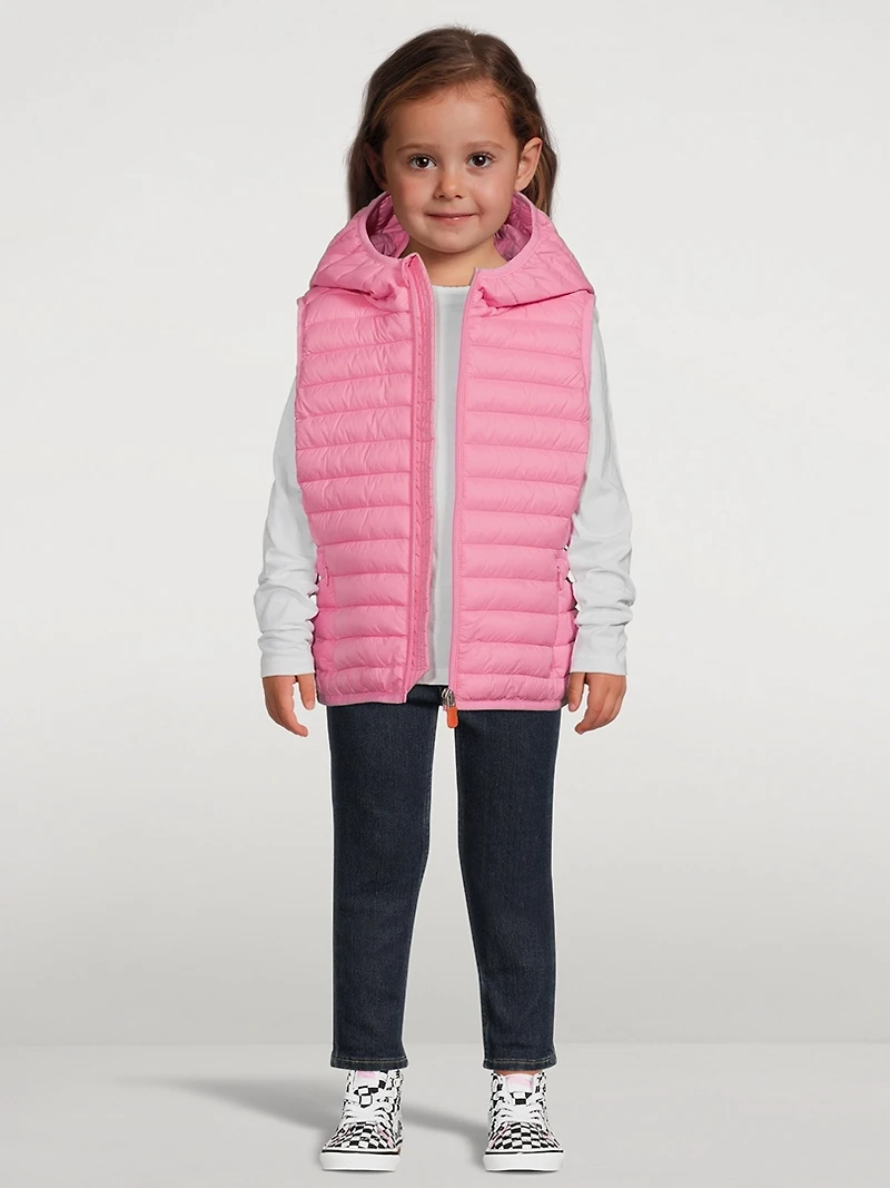 Kids Cupid Quilted Vest With Hood