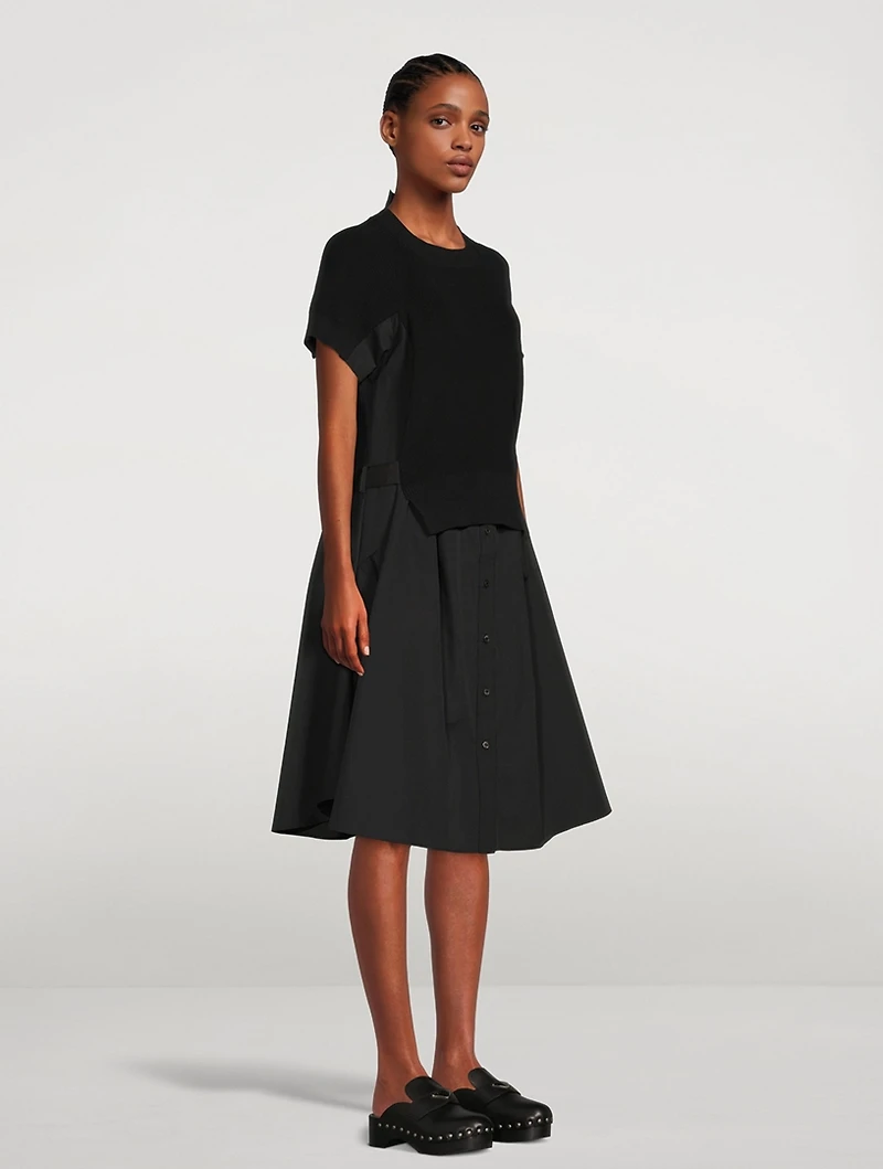 Cotton Knit Shirt Dress