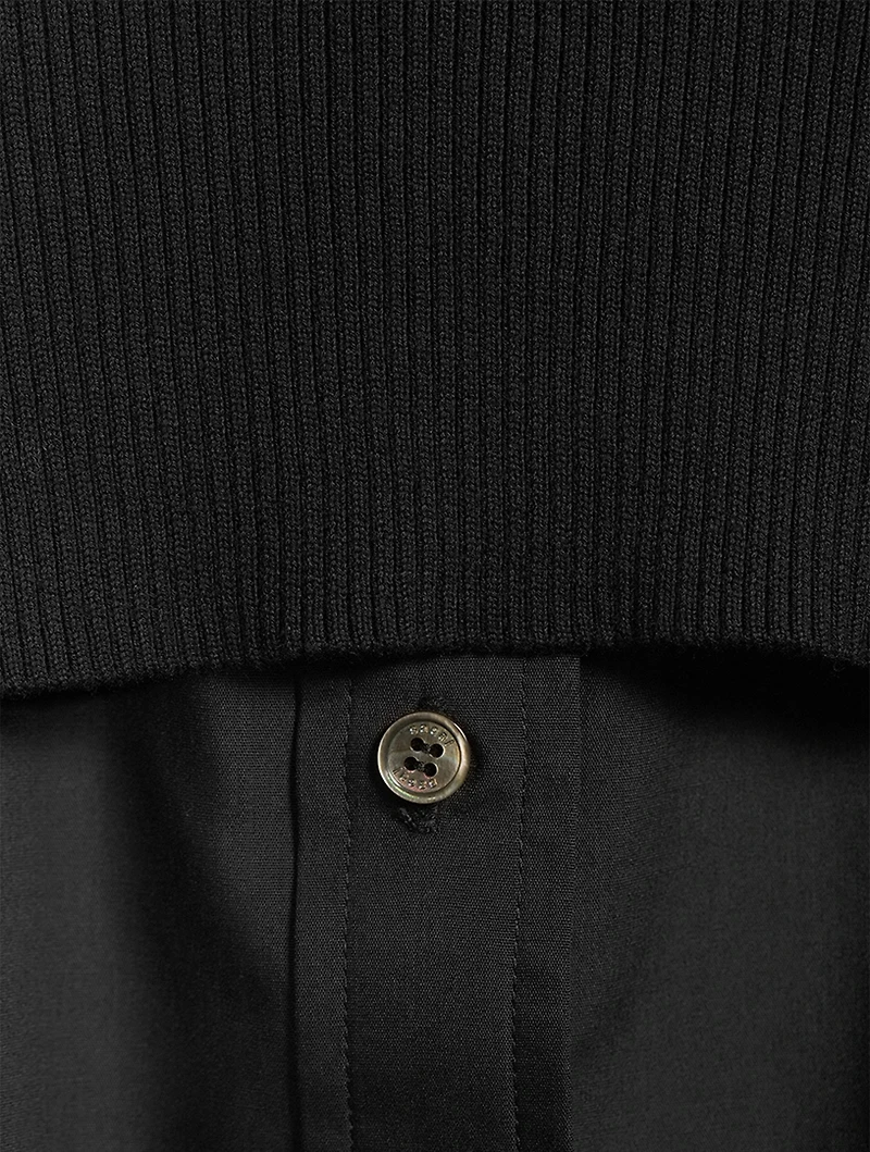 Cotton Knit Shirt Dress