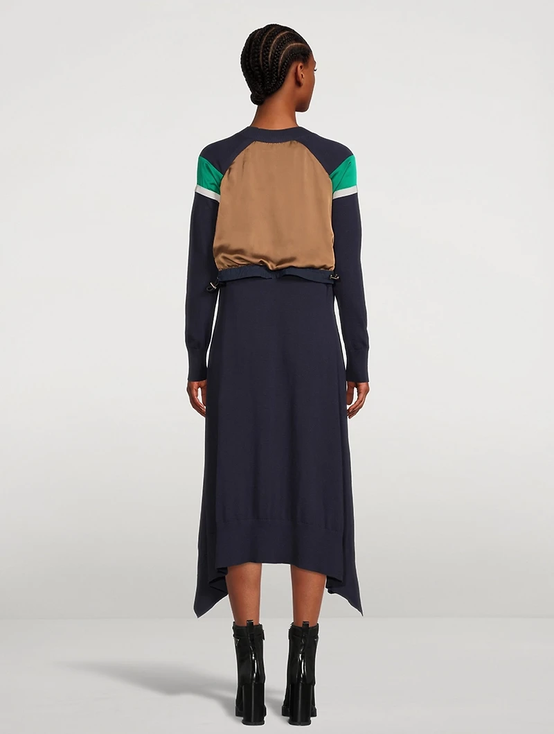 Satin Sweater Dress
