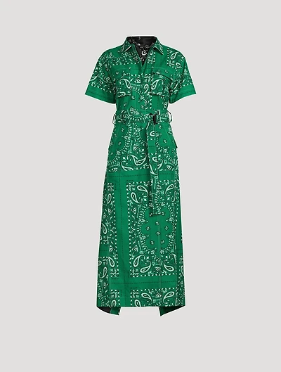 Belted Shirt Dress Bandana Print