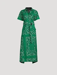 Belted Shirt Dress Bandana Print