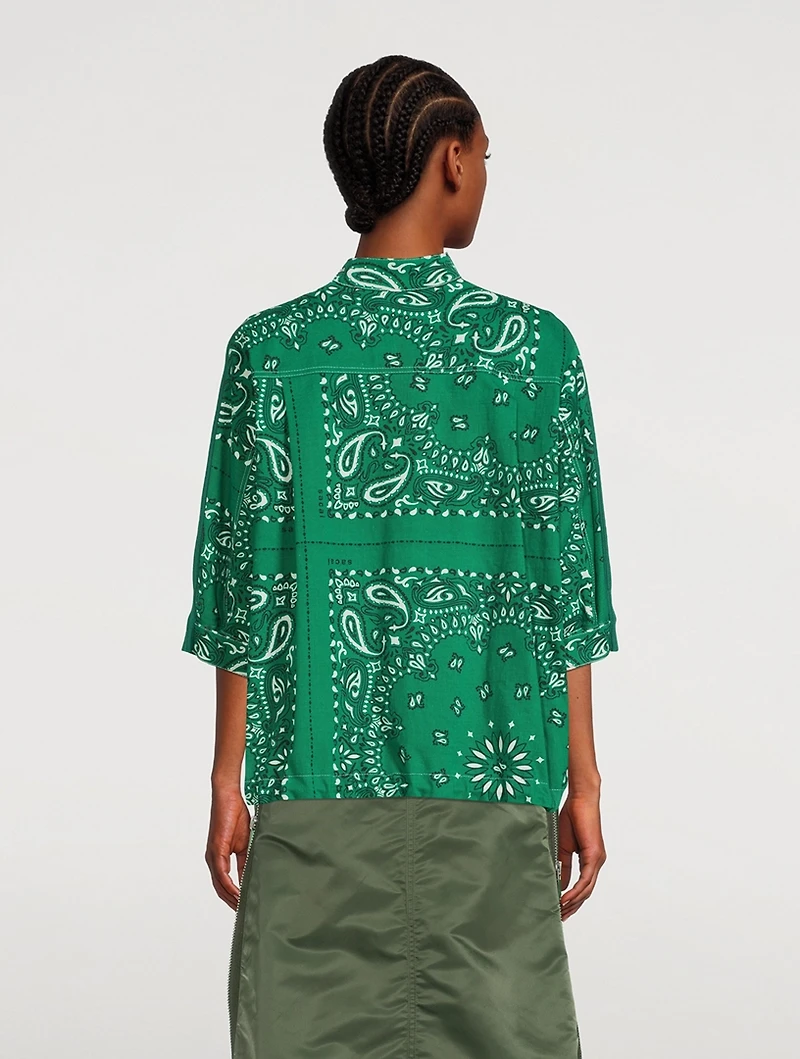 Cotton Mix Top Bandana Print