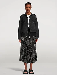 Pleated Midi Skirt Bandana Print