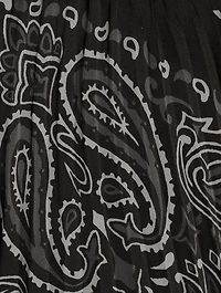Pleated Midi Skirt Bandana Print