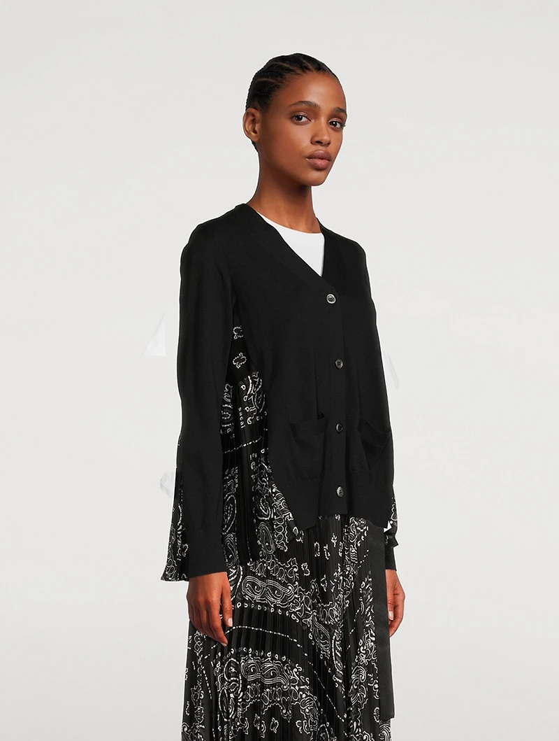 Cardigan Bandana Print