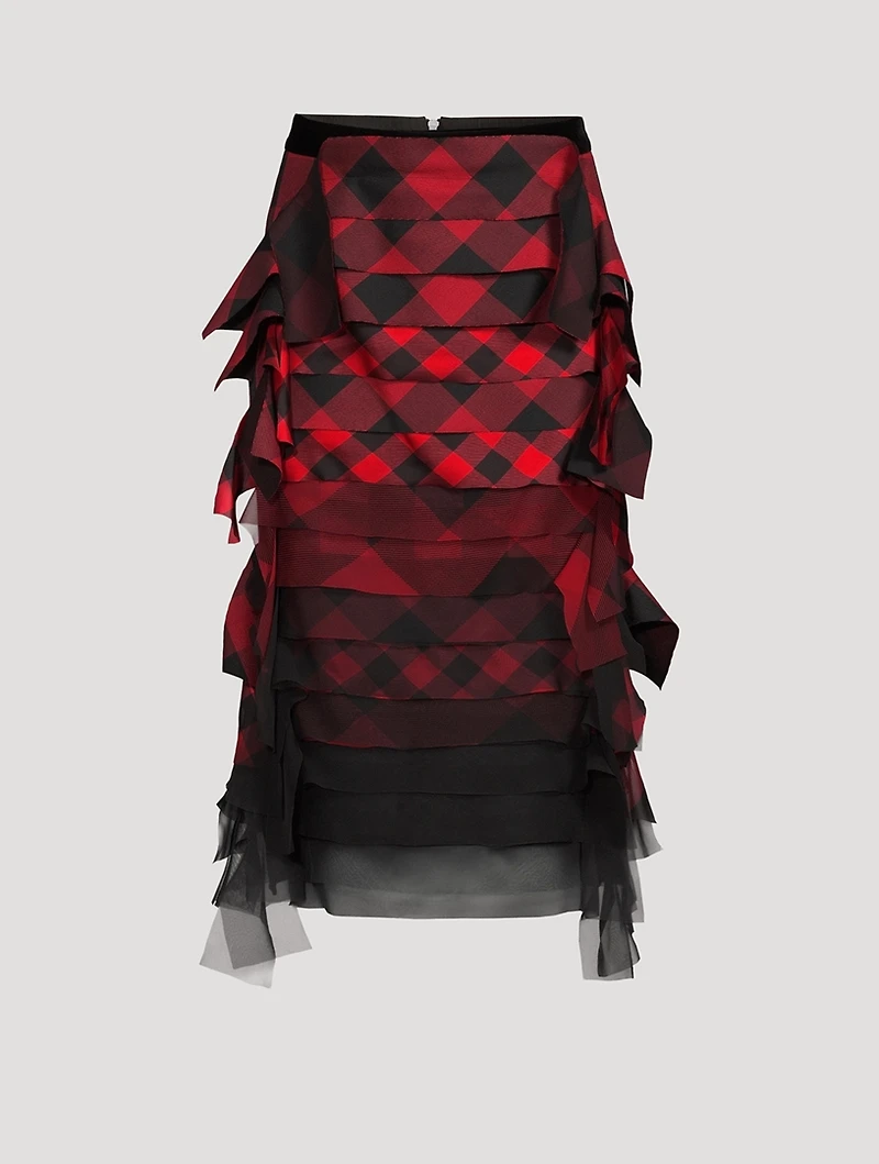 Buffalo Check Ombré Midi Skirt
