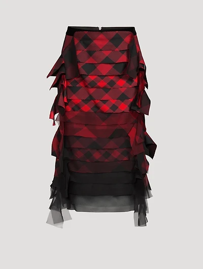 Buffalo Check Ombré Midi Skirt