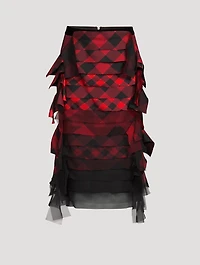 Buffalo Check Ombré Midi Skirt
