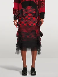 Buffalo Check Ombré Midi Skirt