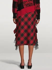 Buffalo Check Ombré Midi Skirt
