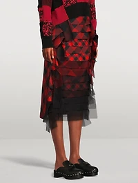 Buffalo Check Ombré Midi Skirt