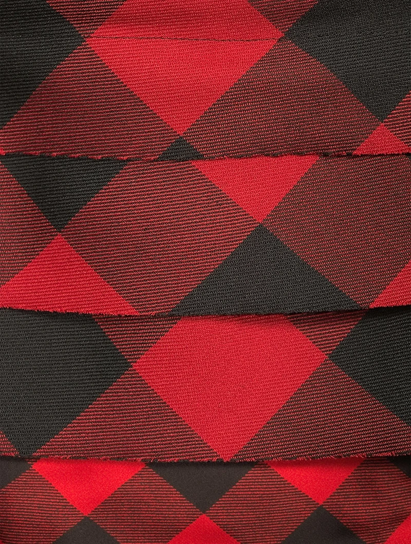 Buffalo Check Ombré Midi Skirt