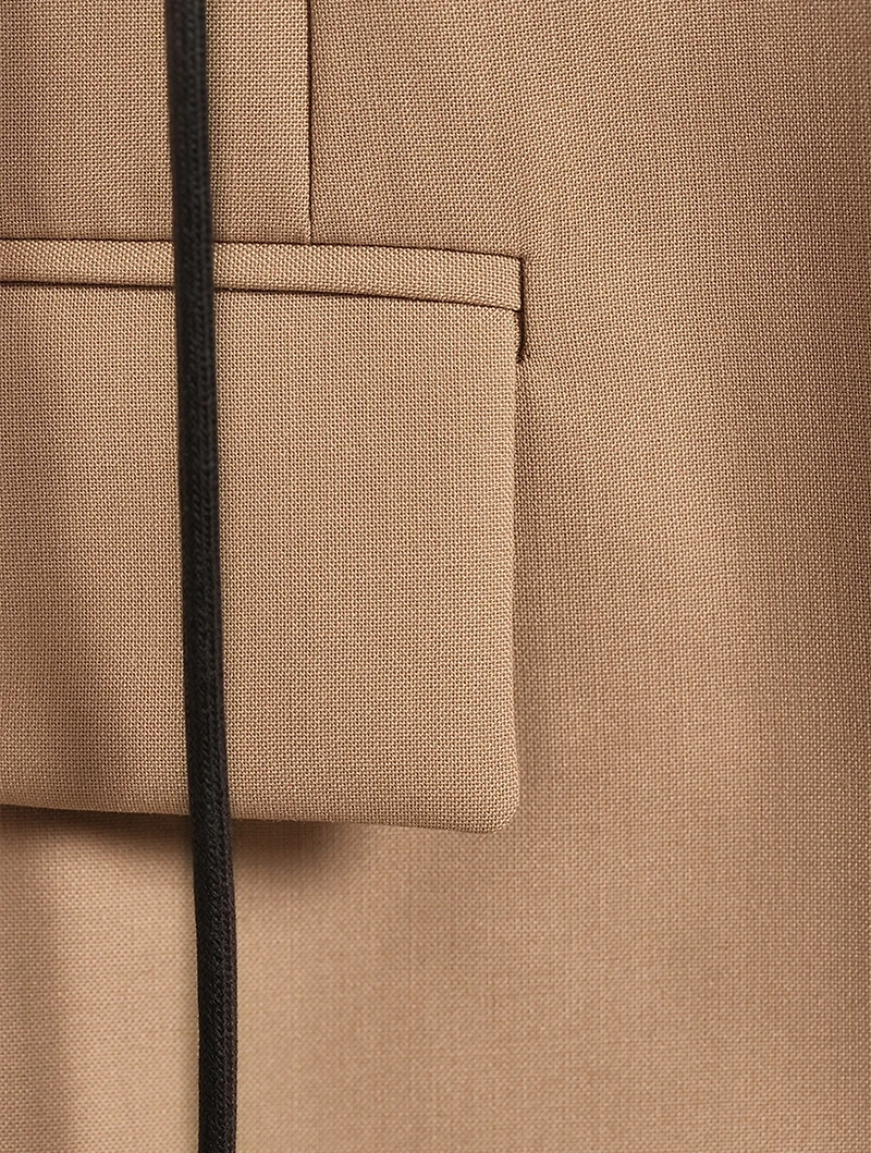 Nylon Twill Mix Double-Breasted Vest
