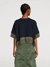 Nylon Twill Mix Knit Sweater