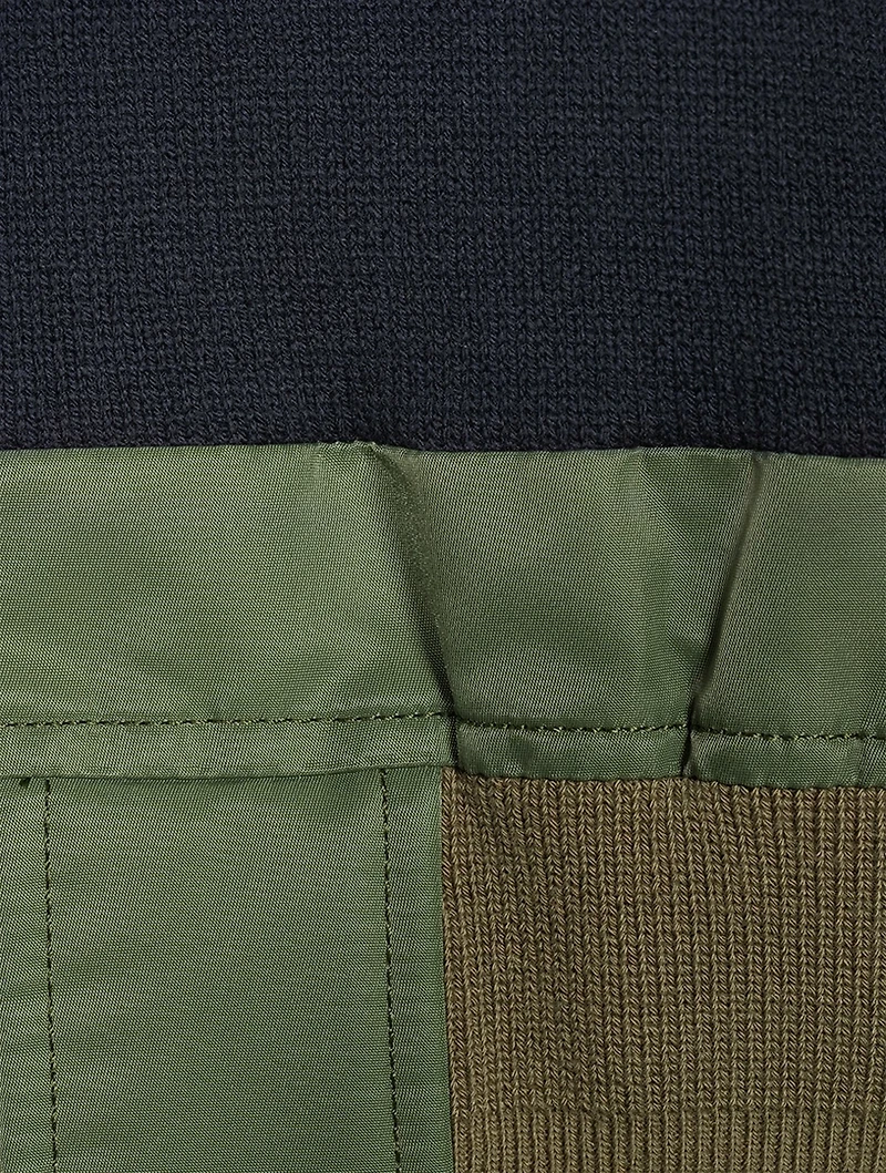 Nylon Twill Mix Knit Sweater