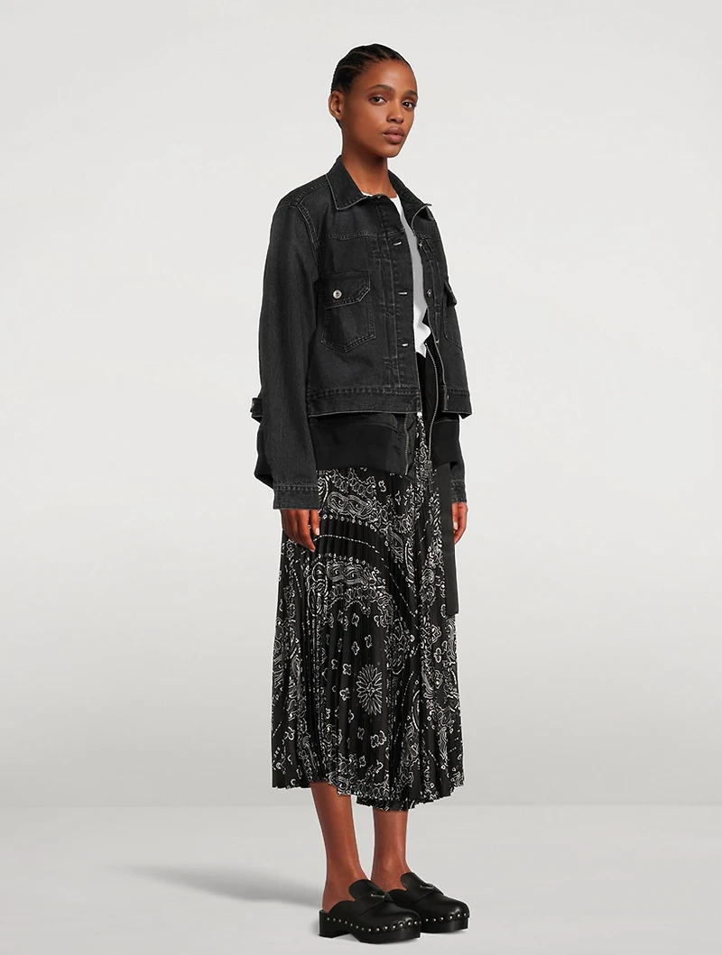 Denim x Nylon Twill Mix Blouson Trucker Jacket