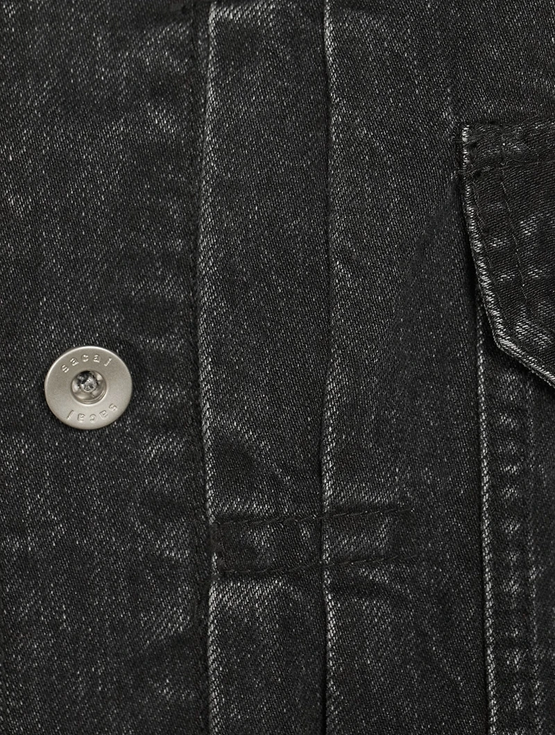 Denim x Nylon Twill Mix Blouson Trucker Jacket