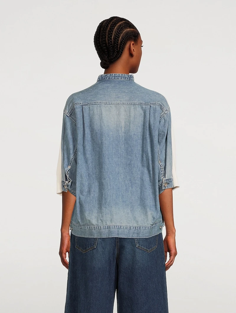 Denim x Knit Top
