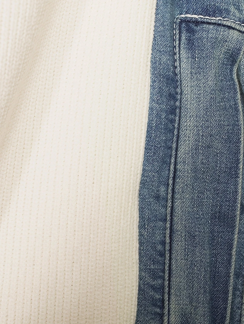 Denim x Knit Top