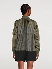 Glen Check Mix Blouson Bomber Jacket