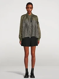 Glen Check Mix Blouson Bomber Jacket