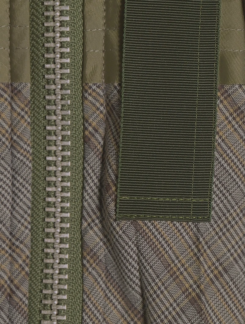 Glen Check Mix Blouson Bomber Jacket