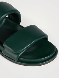 Puffy Leather Slingback Sandals