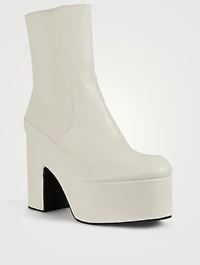 Leather Platform Ankle Boots